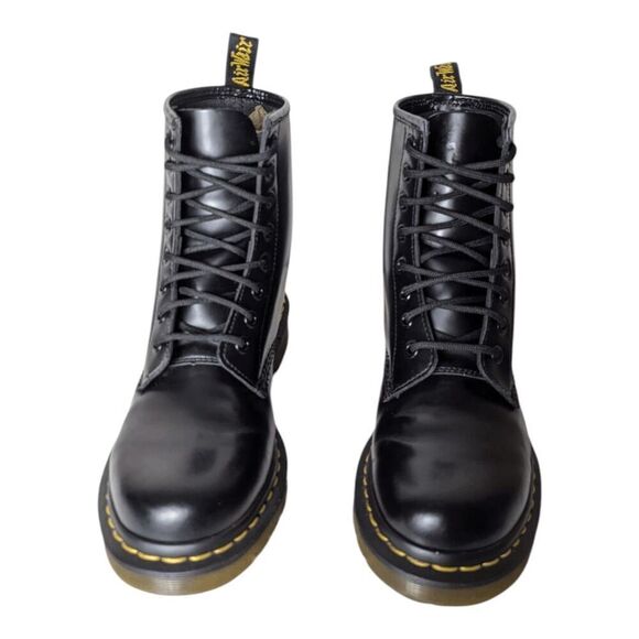 DR. MARTENS 1460 Black Smooth Leather Combat Boot Size 7 - Picture 4 of 11